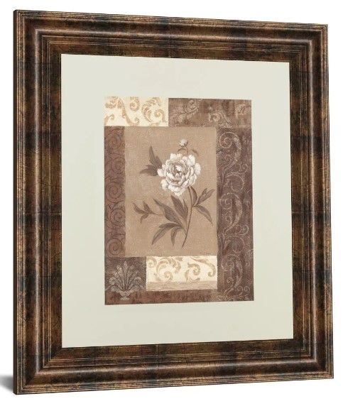 Classy Art Single Peony by Vivian Flasch Framed Print Wall Art-0