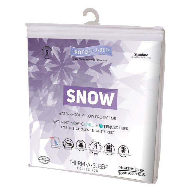Protect-A-Bed® Therm-A-Sleep White Snow Waterproof Standard Pillow Protector-3