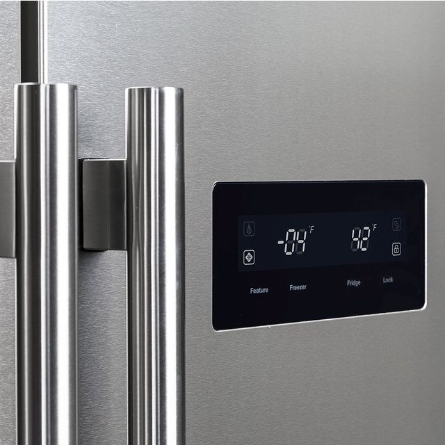FORNO® Salerno 33" 15.6 Cu. Ft. Stainless Steel Built-In or Freestanding Side-by-Side Refrigerator-1