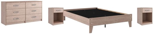 Signature Design by Ashley® Flannia 4-Piece Gray Full Platform Bed Set-0
