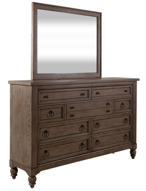 Liberty Furniture Americana Farmhouse 4-Piece Dusty Taupe Queen Sleigh Bedroom Set with Nightstand-3