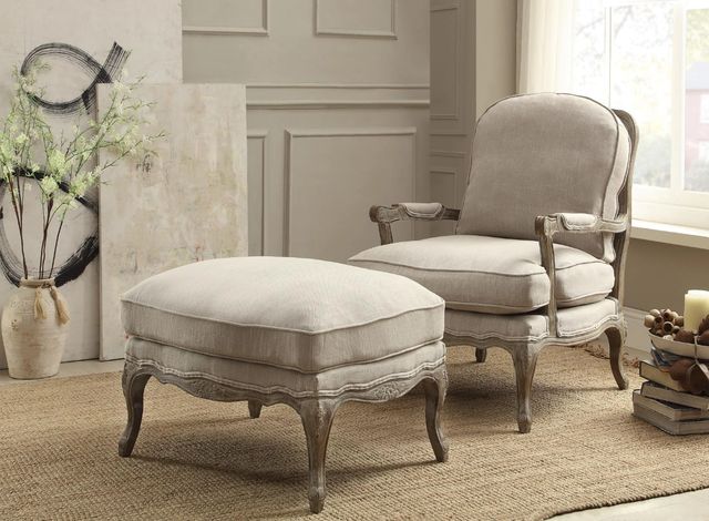 Homelegance® Parlier Natural/Weathered Gray Ottoman-1
