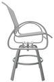 Telescope Casual Aruba Abalone/Graphite Aluminum/Fabric Outdoor Sling Balcony Height Swivel Cafe Chair-2