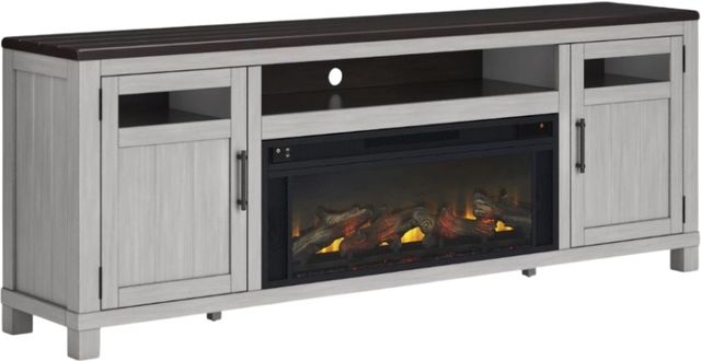Signature Design by Ashley® Darborn Gray/Brown 88" TV Stand with Electric Fireplace-0