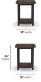 Flexsteel® Carpenter Brown Chairside Table with Black Metal Frame-2