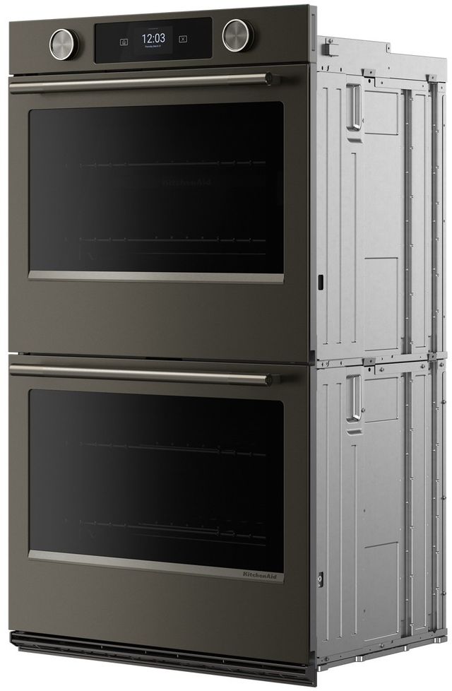 KitchenAid® 30" Black Ore Smart Double Electric Wall Oven with Assisted Cook Cycles-4