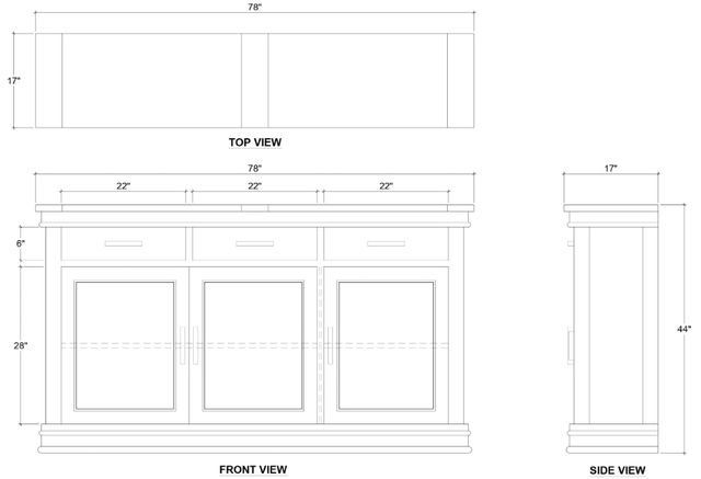 Bramble Customizable Williamson 3-Door Sideboard-1