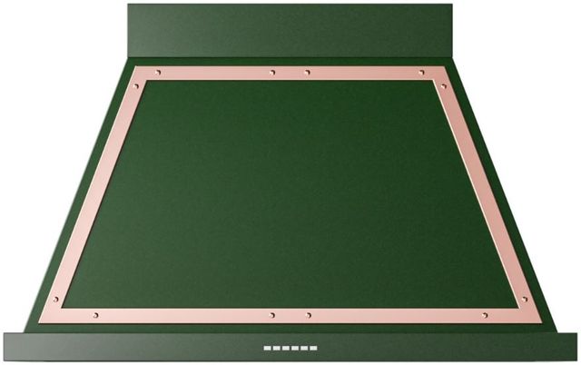 Ilve® Nostalgie II Noblesse 40" Emerald Green Wall Mounted Range Hood with Copper Trim-0