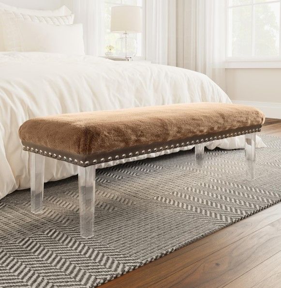 Jofran Inc. Brianna Mink Faux Fur Bench-1