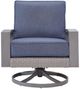 Signature Design by Ashley® Dillon Beach Blue/Gray Aluminum Outdoor Swivel Lounge-2
