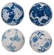 A & B Home 4-Piece Blue/White Assorted Pattern Orb Set-1