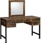 ACME Furniture Juvanth Black/Rustic Oak Vanity Desk and Mirror-0