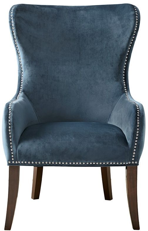 Olliix by Madison Park Blue Hancock Button Tufted Back Accent Chair-0