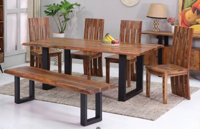 Jaipur Furniture Carden Black/Brown Dining Bench-1