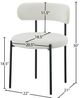 Meridian Furniture Beacon Cream/Black Boucle Upholstered Dining Chair-4