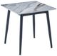 Mazin Furniture Salerno White Sintered Stone Top End Table with Black Metal Legs-0
