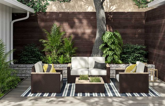 homestyles® Palm Springs 4-Piece Brown Outdoor Loveseat Set-4