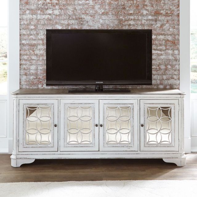 Liberty Furniture Magnolia Manor Antique White TV Console-1