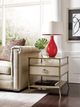 Hammary® Lenox Capri Alabaster End Table with Glass Top and Brassy Champagne Frame-1