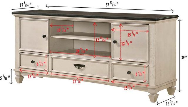 Crown Mark Sawyer Beige/Black TV Stand-2