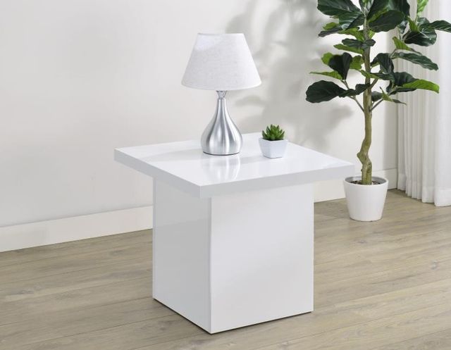 Coaster® Devar White High Gloss Side Table-4