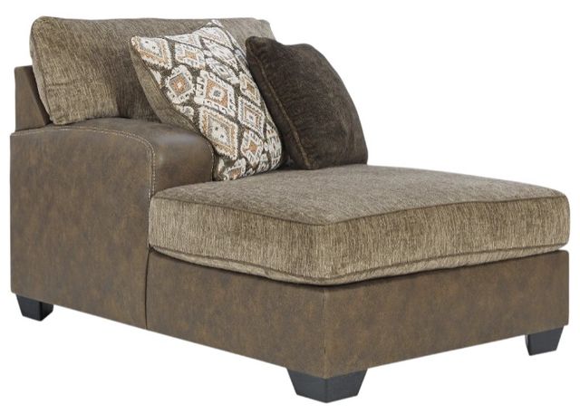 Benchcraft® Abalone 3-Piece Chocolate Left-Arm Facing Chaise Sectional-2