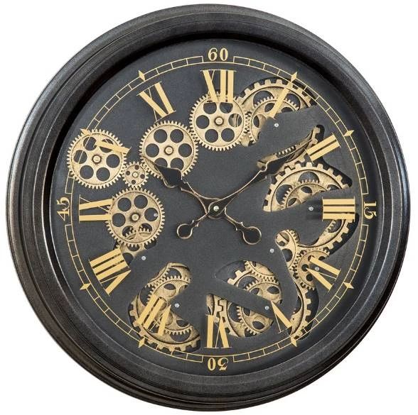 YHD Paris Black/Gold Gear Clock-0