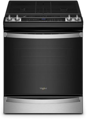 front view of the Whirlpool® 30" Stainless Steel Slide In Gas Range