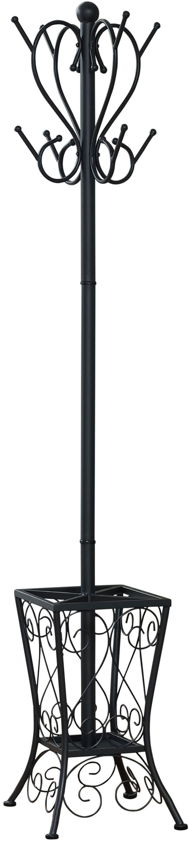 Monarch Specialties Inc. 70" Black Metal Coat Rack-0