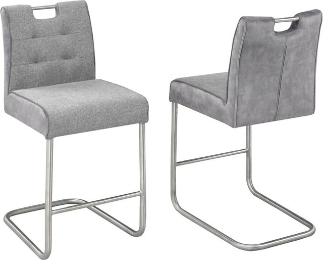 Brassex Inc. Misha 2-Piece Grey Counter Stool Set-0