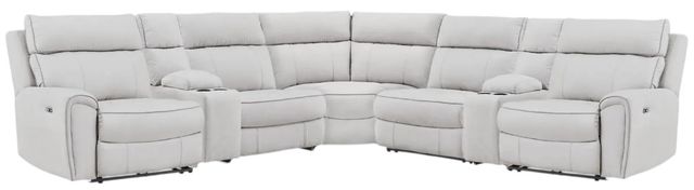 Signature Design by Ashley® Social Pointe 7-Piece Ash/Pearl Modular Power Reclining Sectional with Storage Consoles-0