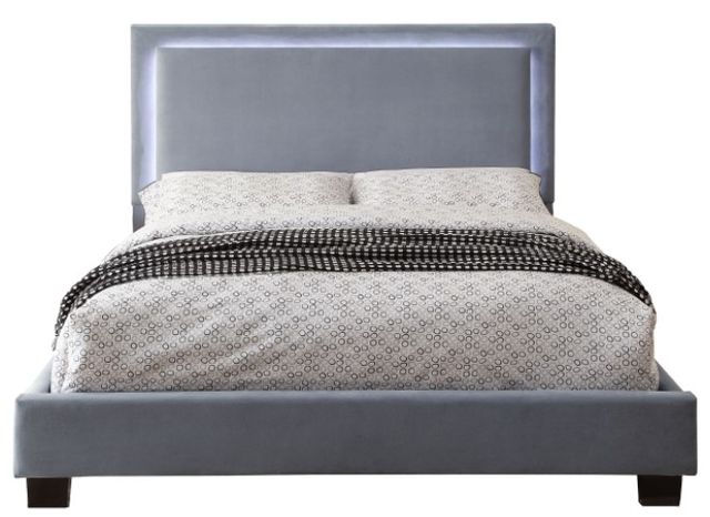 Mazin Furniture Lumina Upholstered Gray King Platform Bed-1