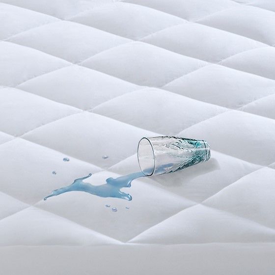 Olliix by Sleep Philosophy White Twin Serenity 3M Scotchgard Waterproof Mattress Pad-4