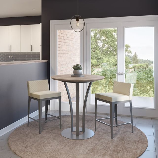Amisco Customizable Dalia Starstone Counter Pub Table with Metal Turnip Base-1