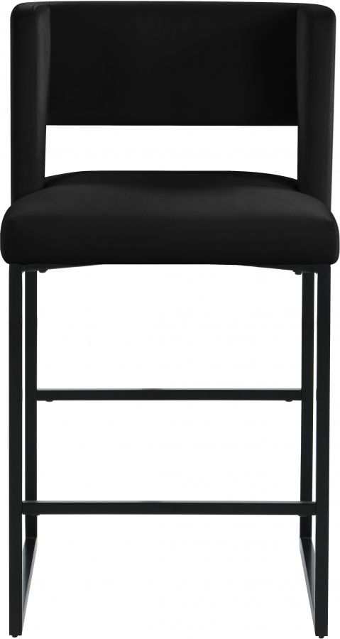 Meridian Furniture Caleb Black Velvet Counter Stool-1