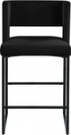 Meridian Furniture Caleb Black Velvet Counter Stool-1