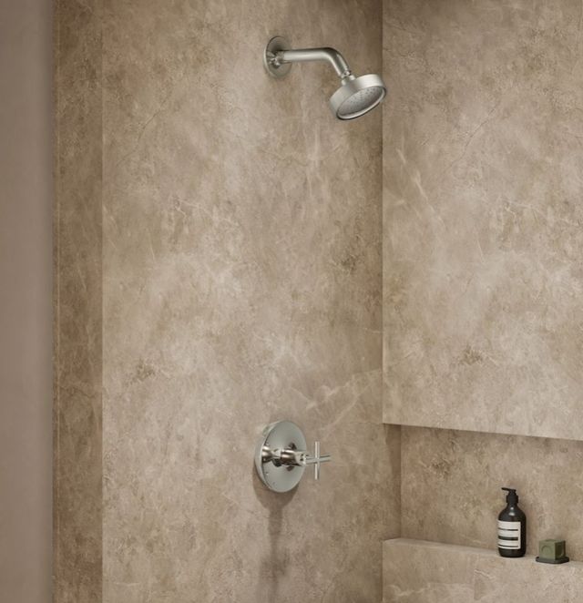 KOHLER® Purist® Rite-Temp® Vibrant Polished Nickel 1.75 GPM Shower Trim Kit with Cross Handle-1