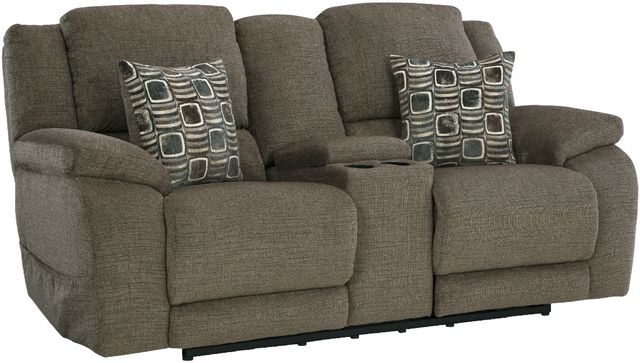 HomeStretch Santa Fe Gray Power Reclining Loveseat with Power Headrest and Power Lumbar-0