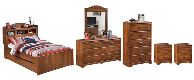 Signature Design by Ashley® Barchan 6-Piece Medium Brown Full Bookcase Bed Set-0