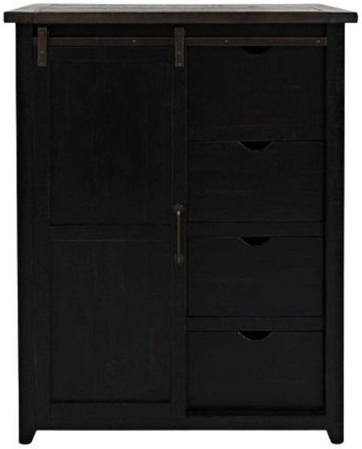 Jofran Inc. Madison County Vintage Black Barn Door Chest-1