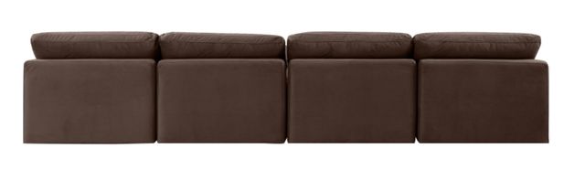 Meridian Furniture Indulge 4-Piece Brown Armless Velvet Sofa-2