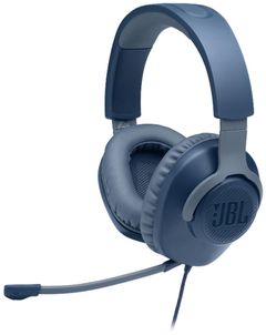 JBL Quantum 100 Blue Wired Over-Ear Gaming Headphones with Mic