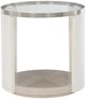 Bernhardt Axiom Glass Top Side Table with Linear Grey Base-0