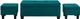 Elements International Ethan 3-Piece Teal Storage Ottoman Set-2