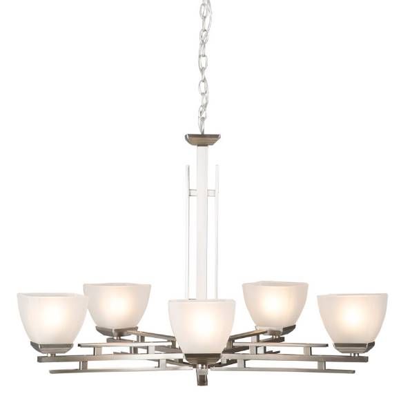 YHD Half Dome Satin Nickel 5-Light Chandelier-1