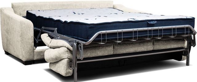 83 in. Queen Sleeper Sofa with 8 in Pocket Coil Mattress Stearns Foster Upholstery Color Beige