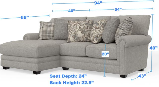 Jackson Furniture Livingston 2-Piece Linen Left Arm Facing Sectional and Chaise-2
