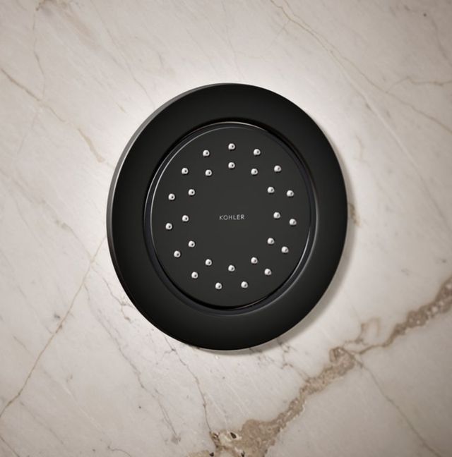 KOHLER® WaterTile® Matte Black 2.0 GPM Round 27-Nozzle Single-Function Body Spray-1