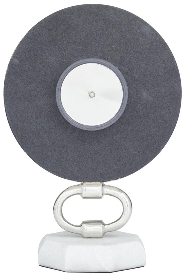 Deco Marche Silver 8” Clock with Marble Face-2