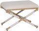 Linon Campaign Gold/Oatmeal Accent Stool-0